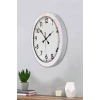 Mey İthalat® 36 cm Beyaz Metal Standart Duvar Saati