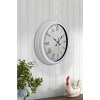 Mey İthalat® 40 cm Beyaz Metal Retro Duvar Saati