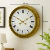 Mey İthalat® 60 cm Gold Metal Roma Rakamlı Duvar Saati