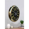 Mey İthalat® Black Marble Gold 52 Cm Metal Duvar Saati
