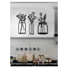 Mey İthalat® Çiçekli Kavanozlar – Ahşap Mutfak Duvar Dekoru (3’lü Set)