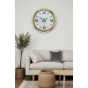 Mey İthalat® Gold Lüks 40 Cm Metal Modern Duvar Saati