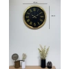 Mey İthalat® Noble Gold Black 40 Cm Metal Duvar Saati