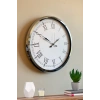 Mey İthalat® Roma Zarafeti Krom 52 Cm Metal Duvar Saati