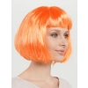 Neon Turuncu Renk Açık Turuncu Küt Parti Peruğu Kısa Takma Saç (5047)