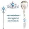 Örgülü Karlar Ülkesi Frozen Elsa Peruğu Tacı ve Sopası Çocuk Boy
