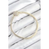 Pirinç Charm Zirkon Taşlı Kalp Model Gold Renk Kadın Bileklik