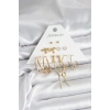 Pirinç Gold Renk 6 Çiftli Kadın Küpe Seti