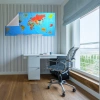 Renkli Atlas Dünya Haritası Manyetik Yapıştırıcı Gerektirmeyen Duvar Stickerı 118 CM * 56 CM (5047)