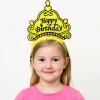 Sarı Happy Birthday Prenses Tacı – Doğum Günü Taç Aksesuarı (5047)