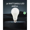 Mey İthalat® Şarjlı LED Ampul 30 Watt Soğuk Beyaz