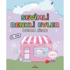 Sevimli Renkli Evler Boyama Kitabı