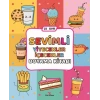Sevimli Yiyecekler İçecekler Boyama Kitabı