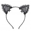 Siyah Kedi Dantel Taç + Eldiven Seti – Parti, Dans ve Kostüm Kombini