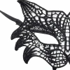 Siyah Renk Kedi Model Dantel İşleme Parti Maskesi (5047)