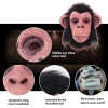 Siyah Saçlı Kafaya Tam Geçmeli Lateks Şempanze Maskesi - Lateks Maymun Orangutan Goril Maske Et Maske (5047)