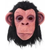 Siyah Saçlı Kafaya Tam Geçmeli Lateks Şempanze Maskesi - Lateks Maymun Orangutan Goril Maske Et Maske