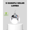 Mey İthalat® Solar Güneş Enerjili ve USB Şarjlı 5 Kanatlı LED Kamp Lambası