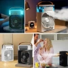 Taşınabilir 3 Farklı Mod Ayarlı 7 Farklı Led Işıklı Sulu Soğutmalı Taşınabilir Masaüstü USB Fan Vantilatör (5047)