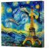 Van Gogh 9 Eyfel Kulesi - Çizgisiz Yan Boyamalı Defter