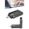 Mey İthalat® Wifi Adaptörü Bt5.0 Wifi 2si Bir Arada Çift Bantlı Çift Anten