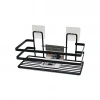YAPIŞKANLI ASKILI ÇOK AMAÇLI SİYAH KARE BANYO RAF (5047)