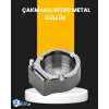 Mey İthalat® Yuvarlak Çakmaklı Küllük Dayanıklı Metal Yapı