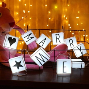 10&apos;lu Lightbox Işıklı Harf Mesaj Panosu Dekoratif Harf Işık Zinciri (5047)
