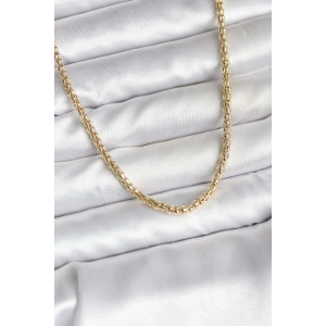 Mey İthalat® 14K Gold Renk Kaplama Boru Zincir Model CM Kadın Kolye