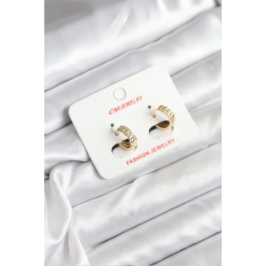 Mey İthalat® 14K Gold Renk Kaplama CM Kadın Küpe