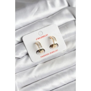 Mey İthalat® 14K Gold Renk Kaplama CM Kadın Küpe