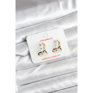 Mey İthalat® 14K Gold Renk Kaplama CM Kadın Küpe