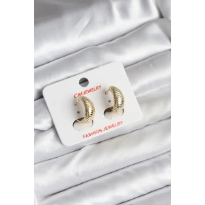 Mey İthalat® 14K Gold Renk Kaplama CM Kadın Küpe