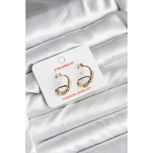 Mey İthalat® 14K Gold Renk Kaplama CM Kadın Küpe