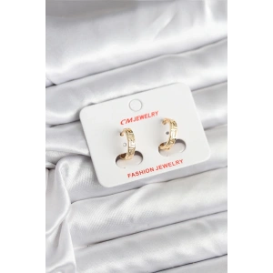 Mey İthalat® 14K Gold Renk Kaplama CM Kadın Küpe