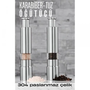 2li Karabiber Tuz Öğütücü Profesyonel 304 Paslanmaz Çelik Manuel Baharat Değirmeni