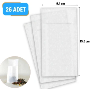 26 Adet Pratik Kullan At Çay,Bitki Çayı,Filtre Kahve Demleme Poşeti Süzgeci (5047)