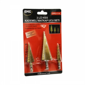 3 PARÇA  HSS KADEMELİ MATKAP UCU SET (5047)