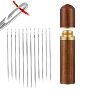 30 Adet İğneli Ahşap Kutulu Dikiş İğne Seti (5047)