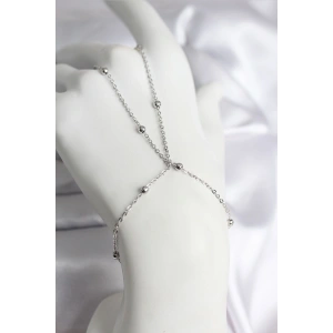 316L Çelik Gümüş Renk Topçuk Zincir Model Kadın Şahmeran