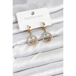 316L Çelik Halka Kelebek Kadın Küpe