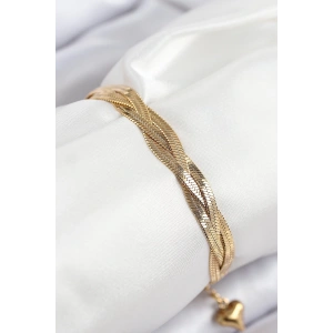 316L Çelik Örgü İtalyan Zincir Model Gold Renk Kadın Bileklik