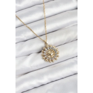 316L Çelik Zincir Gold Renk Güneş Model Kadın Kolye