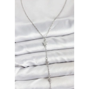 Mey İthalat® 316L Çelik Zincir Gümüş Renkli Yıldız Model Kadın Y Kolye