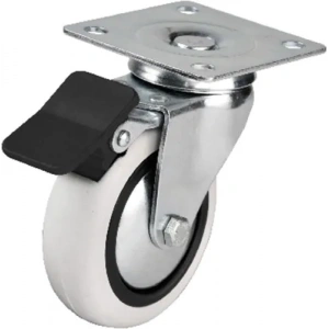 353 - 75x25 Mm Pvc Makaralı Tablalı Frenli Teker 4 Adet