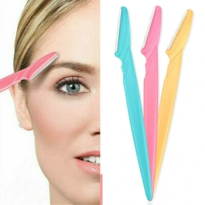 3’lü Kadın Kaş Usturası Seti – Hassas Ciltler İçin Güvenli Yüz Tüy Temizleme Bıçağı (5047)