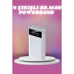 Mey İthalat® 4 Çıkışlı 20.000 MAH Powerbank Taşınabilir Çoklu Giriş