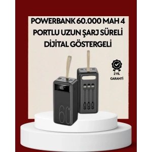 Mey İthalat® 4 Çıkışlı Hızlı Şarj Destekli Powerbank