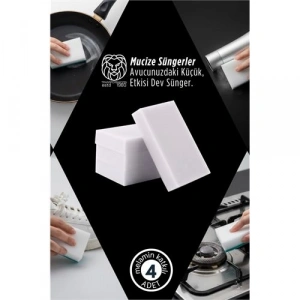 4’lü Melamin Katkılı Ultra Güçlü Mucize Leke Silici Sünger Seti 722894