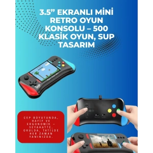 Mey İthalat® 500 Retro Oyunlu Taşınabilir El Konsolu – X7M Modeli
